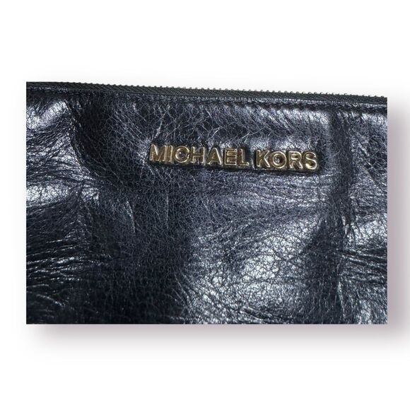 Michael‎ Kors Jet Set Black Leather Crossbody Shoulder Bag Double Zipper - Picture 3 of 7